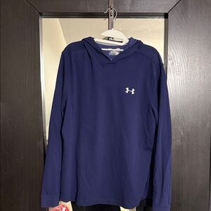 Under Armour Navy thermal Pullover with Logo cold gear mens Large